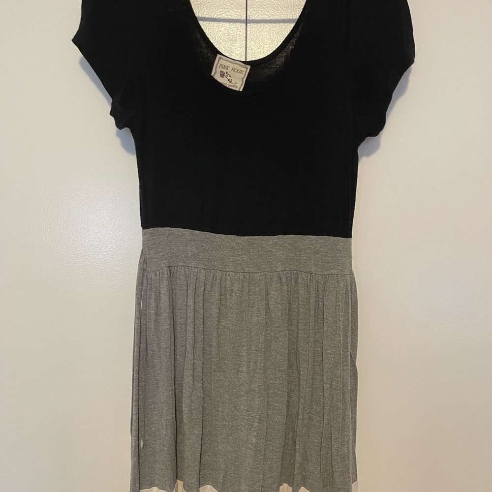 Black and Gray  Block Color Women's Dress - Medium but gives up to XL